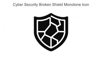 Cyber Security Broken Shield Monotone Iconv In Powerpoint Pptx Png And Editable Eps Format