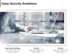 Cyber security guidelines ppt powerpoint presentation summary graphics cpb