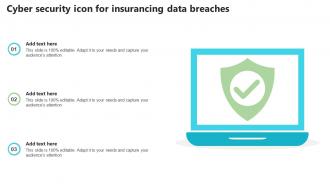 Cyber Security Icon For Insurancing Data Breaches