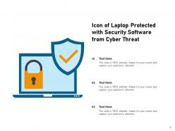 Cyber Security Icon Network Protection Threat Server Database Software