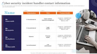 Cyber Security Incident Handler Contact Information Incident Response Strategies Deployment