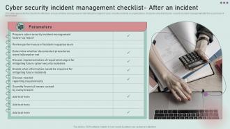 Cyber Security Incident Management Checklist After Development And Implementation Of Security