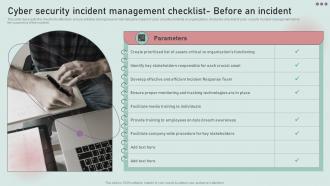 Cyber Security Incident Management Checklist Before Development And Implementation Of Security