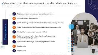 Cyber Security Incident Management Checklist During Incident Response Strategies Deployment