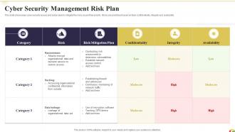 Cyber Security Management Risk Plan