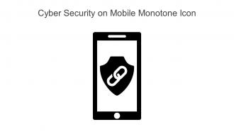 Cyber Security On Mobile Monotone Icon In Powerpoint Pptx Png And Editable Eps Format