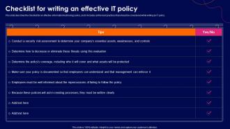 Cyber Security Policy Checklist For Writing An Effective It Policy