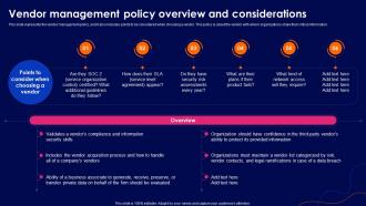 Cyber Security Policy Vendor Management Policy Overview And Considerations