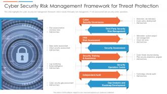 Cyber security risk management framework for threat protection