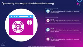 Cyber Security Risk Management Icon In Information Technology