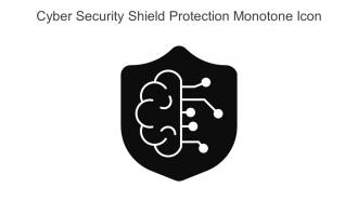 Cyber Security Shield Protection Monotone Icon In Powerpoint Pptx Png And Editable Eps Format