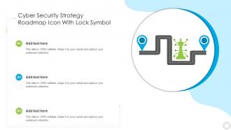 Cyber Security Strategy Roadmap Icon With Lock Symbol