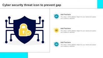 Cyber Security Threat Icon To Prevent Gap