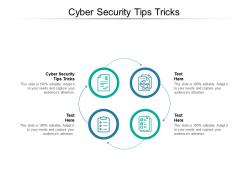 Cyber security tips tricks ppt powerpoint presentation show visuals cpb