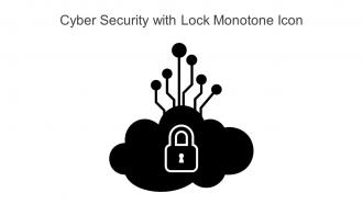 Cyber Security With Lock Monotone Icon In Powerpoint Pptx Png And Editable Eps Format