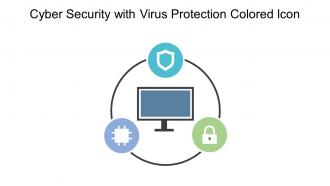 Cyber Security With Virus Protection Colored Icon In Powerpoint Pptx Png And Editable Eps Format