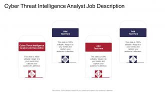 Cyber Threat Intelligence Analyst Job Description In Powerpoint And Google Slides Cpb