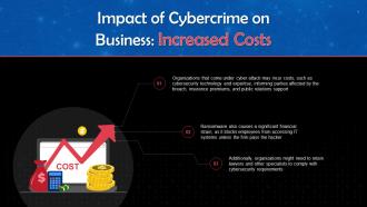 Cybercrime Leading To Increased Business Costs Training Ppt