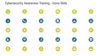 Cybersecurity awareness training icons slide ppt powerpoint presentation summary gridlines