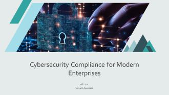 Cybersecurity Compliance For Modern Enterprises PPT Template AT