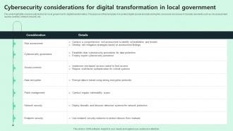 Cybersecurity Considerations For Digital Transformation In Local Government