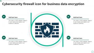 Cybersecurity Firewall Icon For Business Data Encryption
