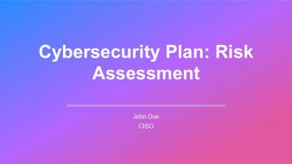 Cybersecurity Plan Risk Assessment And Management Techniques PPT Information AT