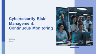 Cybersecurity Risk Management Continuous Monitoring PPT Slides AT