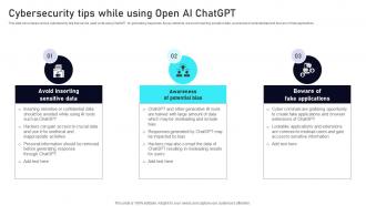 Cybersecurity Tips While Using Open Ai ChatGPT Leveraging ChatGPT AI SS V
