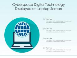 Cyberspace digital technology displayed on laptop screen