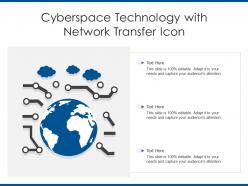 Cyberspace technology with network transfer icon