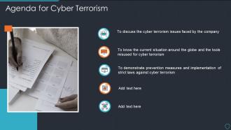 Cyberterrorism it agenda for cyber terrorism ppt slides diagrams