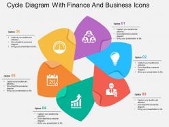 Cycle Diagram With Finance And Business Icons Flat Powerpoint Design