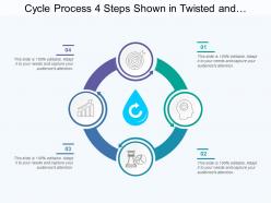 Cycle process 4 steps shown in twisted and semi circular arrow form