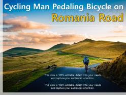 Cycling man pedaling bicycle on romania road