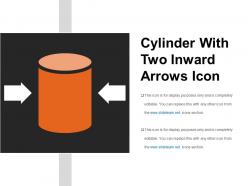 Cylinder with two inward arrows icon