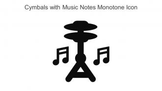 Cymbals With Music Notes Monotone Icon In Powerpoint Pptx Png And Editable Eps Format