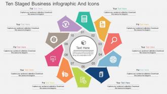 Cz ten staged business infographic and icons flat powerpoint design