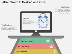 Da alarm watch in desktop and icons flat powerpoint design