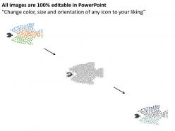 Da big fish and small fish teamwork diagram flat powerpoint design