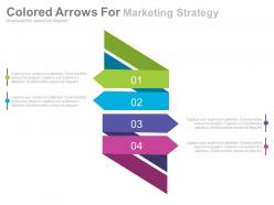 Da four staged colored arrows for marketing strategy flat powerpoint design