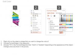 Da four staged colored arrows for marketing strategy flat powerpoint design