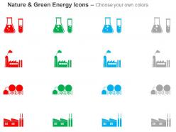 Da green energy symbols test tube factory and machine ppt icons graphics