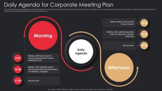 Daily Agenda For Corporate Meeting Plan