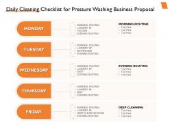 Daily Cleaning Checklist For Pressure Washing Business Proposal Ppt Powerpoint Slides