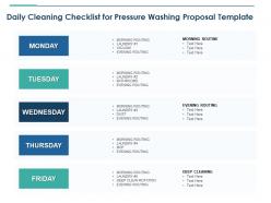 Daily Cleaning Checklist For Pressure Washing Proposal Template Ppt Slides