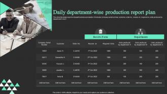 Daily Department Wise Production Report Plan