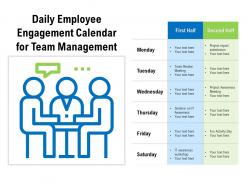 Daily employee engagement calendar for team management