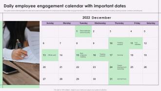 Daily Employee Engagement Calendar With Important Dates