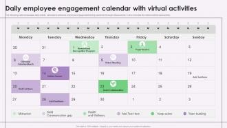 Daily Employee Engagement Calendar With Virtual Activities